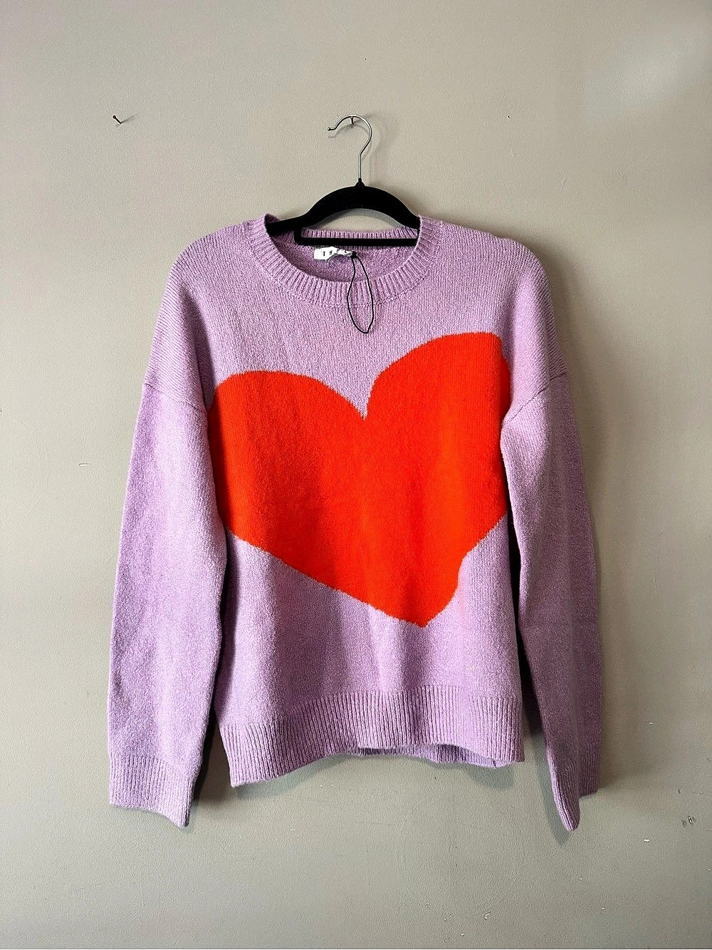 THML Heart Sweater in Purple & Orange Size Medium